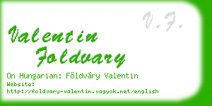 valentin foldvary business card
